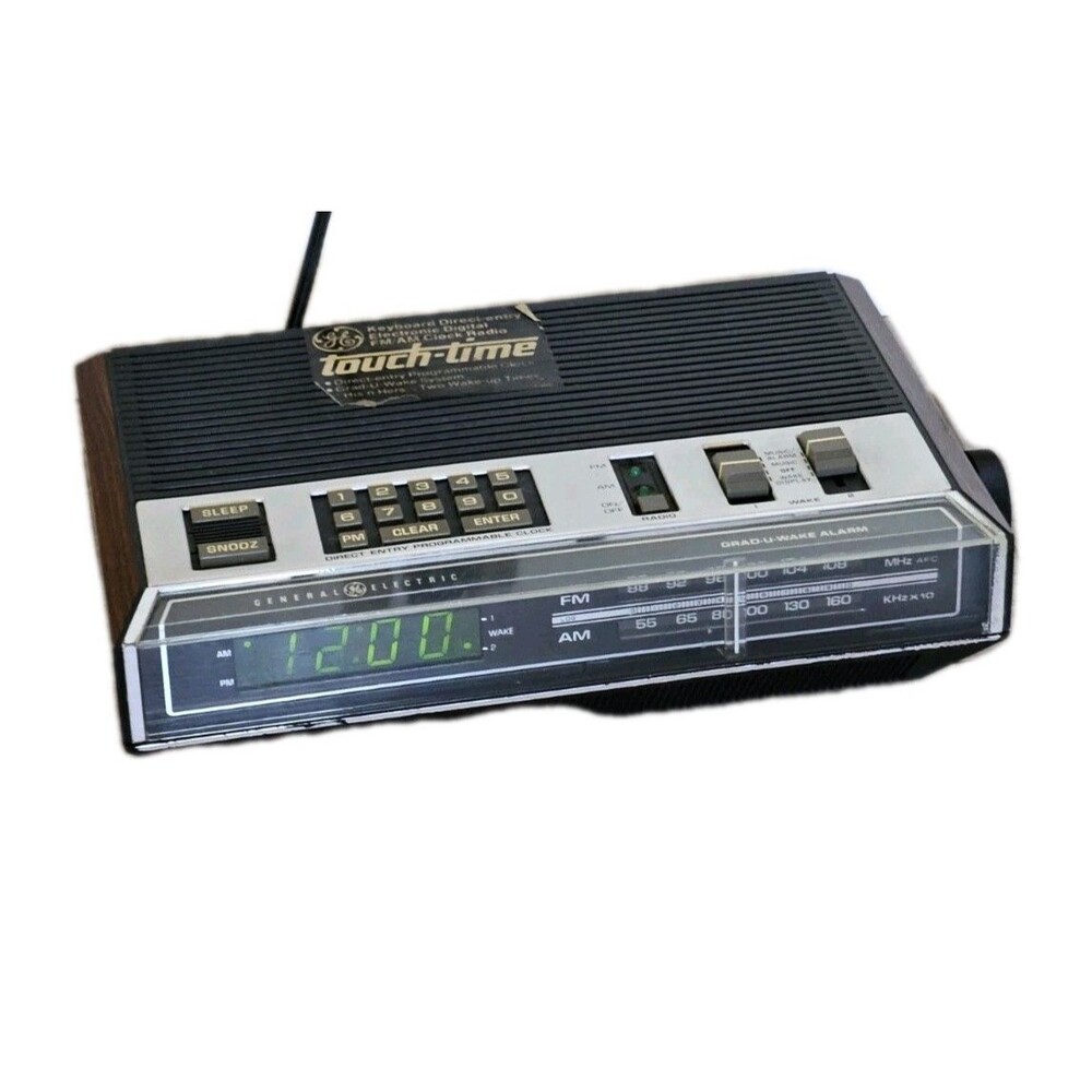 General Electric Grad-U-Wake AM/FM Alarm Clock Radio 7-4800A Display Works